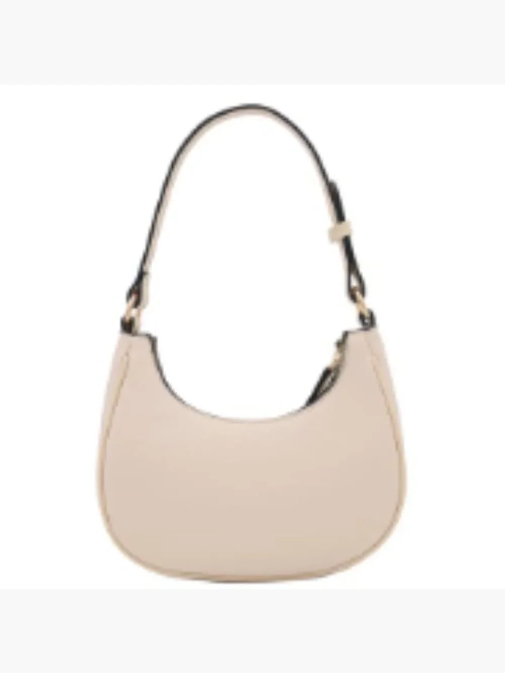 Small Crescent Shoulder Bag Underarm Purse Faux Leather Zipper